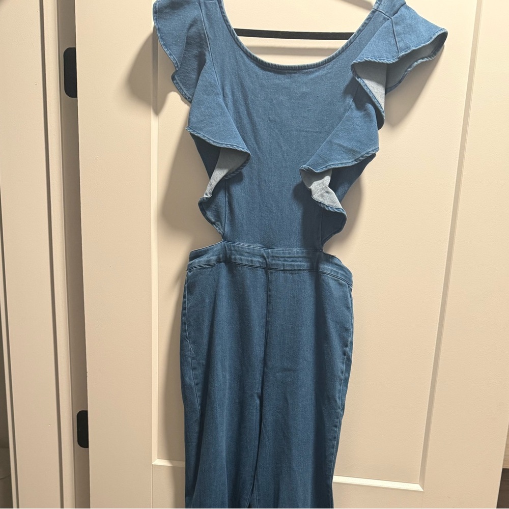 NWT Fashion Nova - Janis Denim Jumpsuit - Medium Wash - Picture 5 of 5